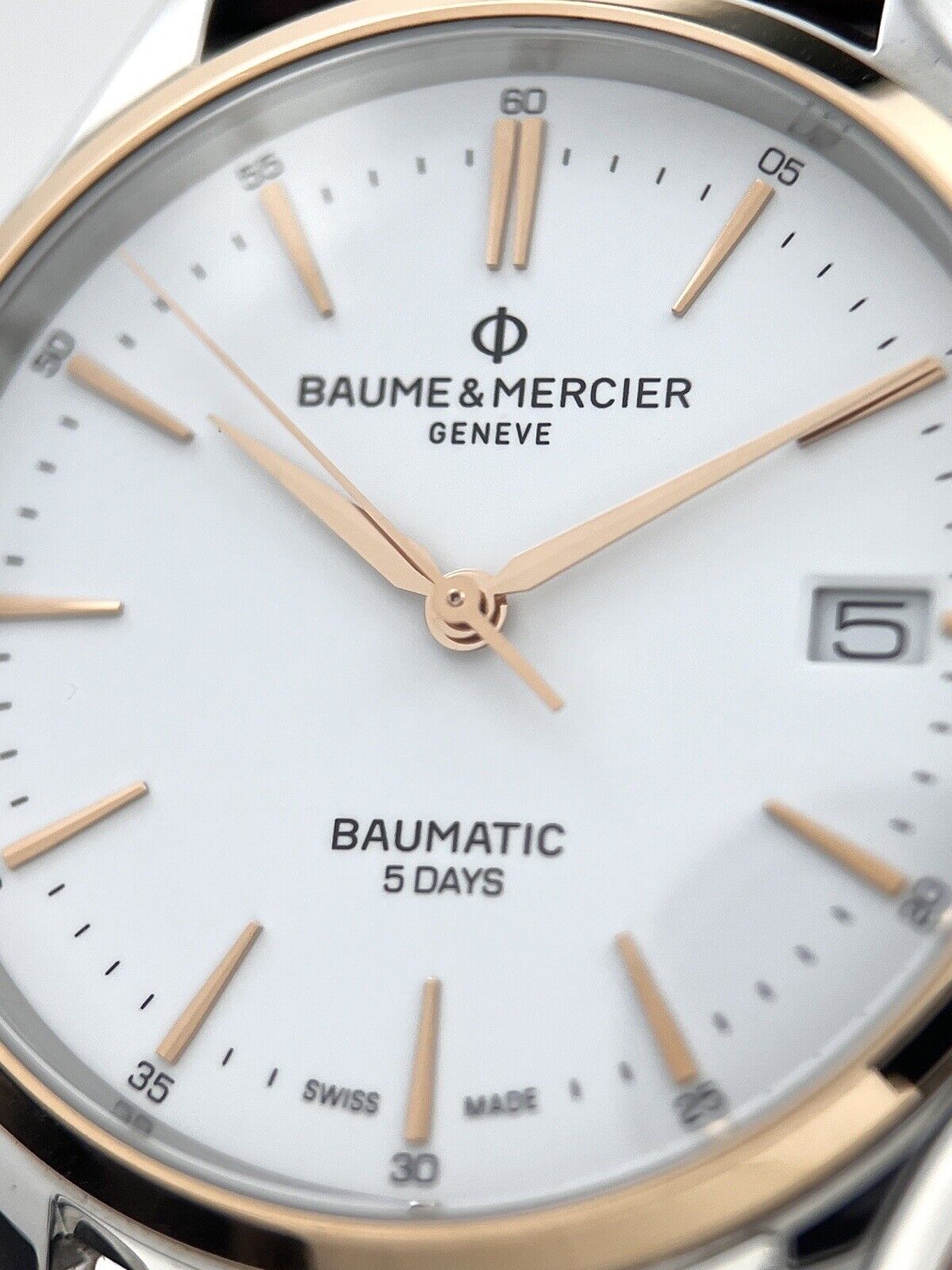 Baume Mercier Clifton Baumatic 10401 Steel & Rose Gold Automatic Men's Watch