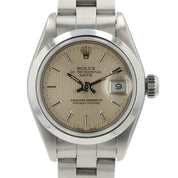 Rolex Ladies Date Silver Tapestry Dial 26mm Automatic Women’s Watch 69160