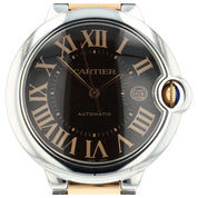 Cartier Ballon Bleu Gold & Steel Brown Dial 42mm Automatic Mens Watch W6920032