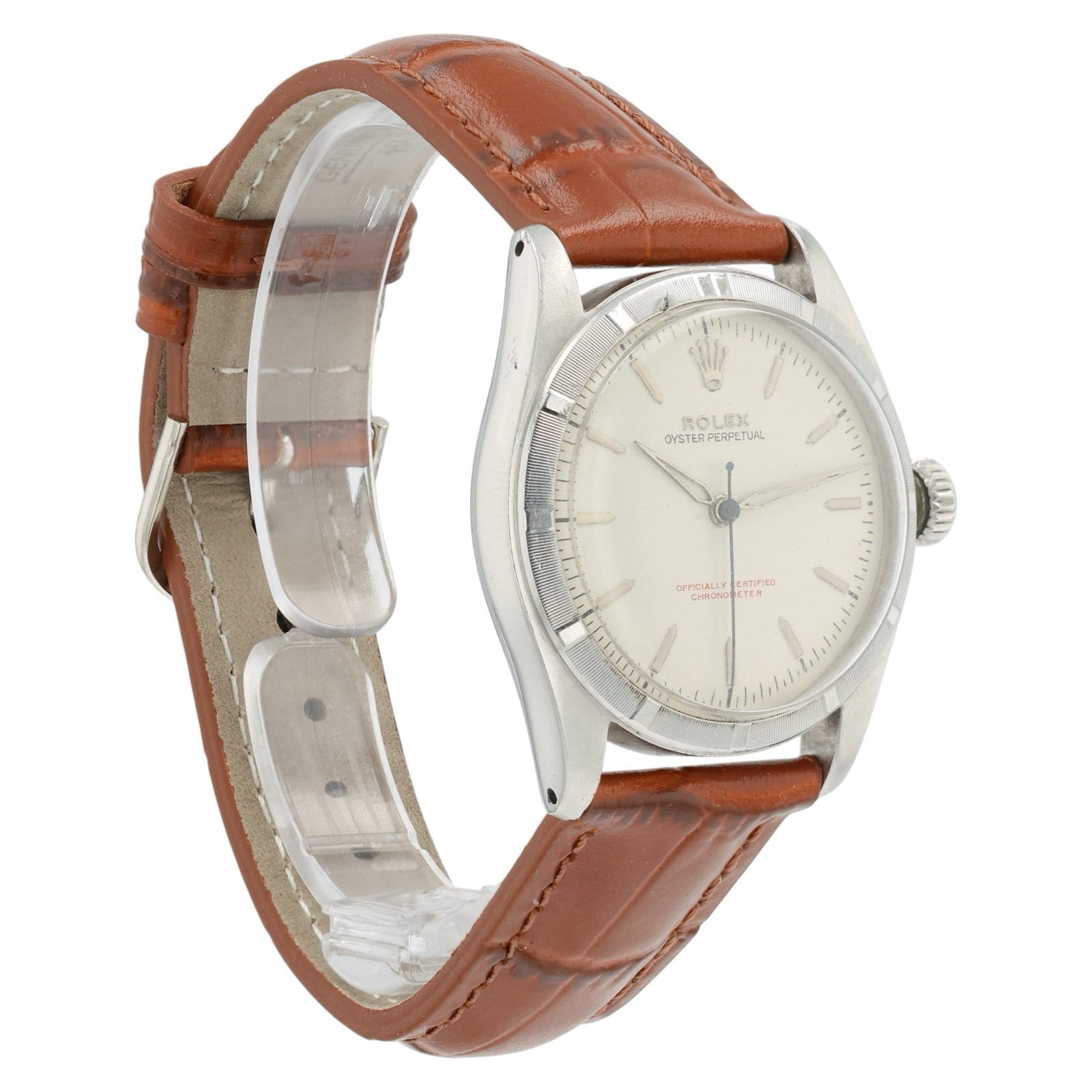 Rolex Oyster Perpetual Silver Dial Steel 34mm Automatic Men’s Watch 6107