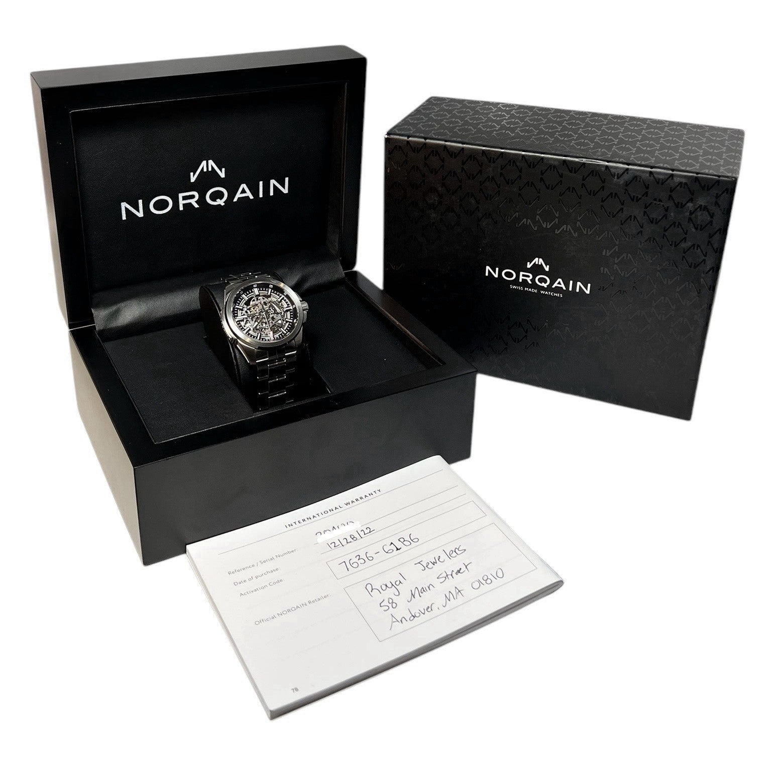 Norqain Independence Stainless Steel Skeleton Dial 42mm Automatic Men’s N300