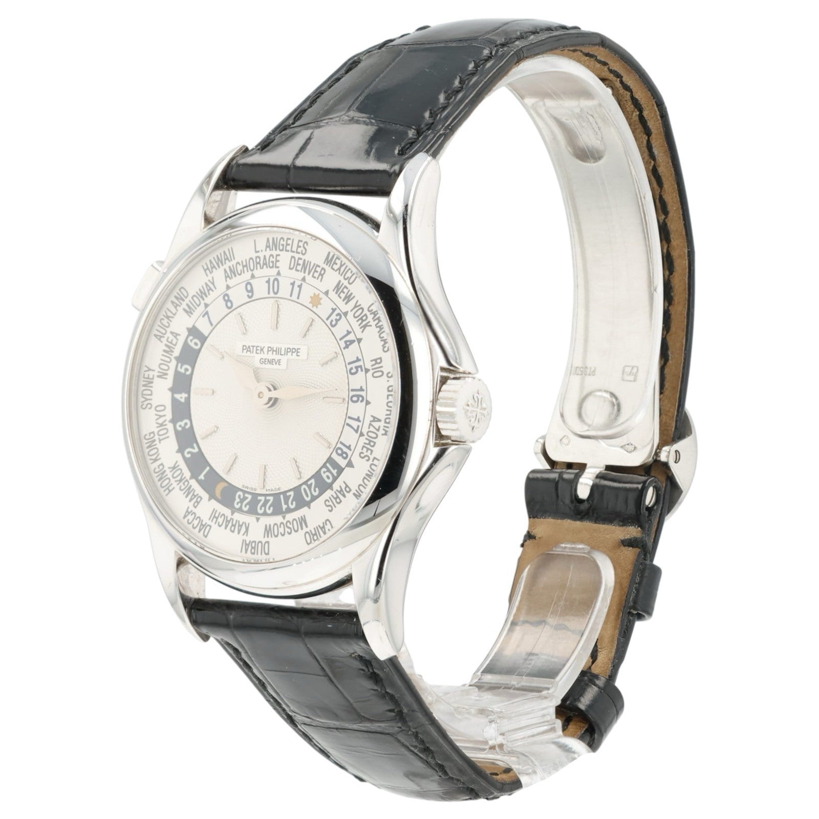 Patek Philippe World Time Silver Dial 18k White Gold 37mm Automatic Men’s 5110G