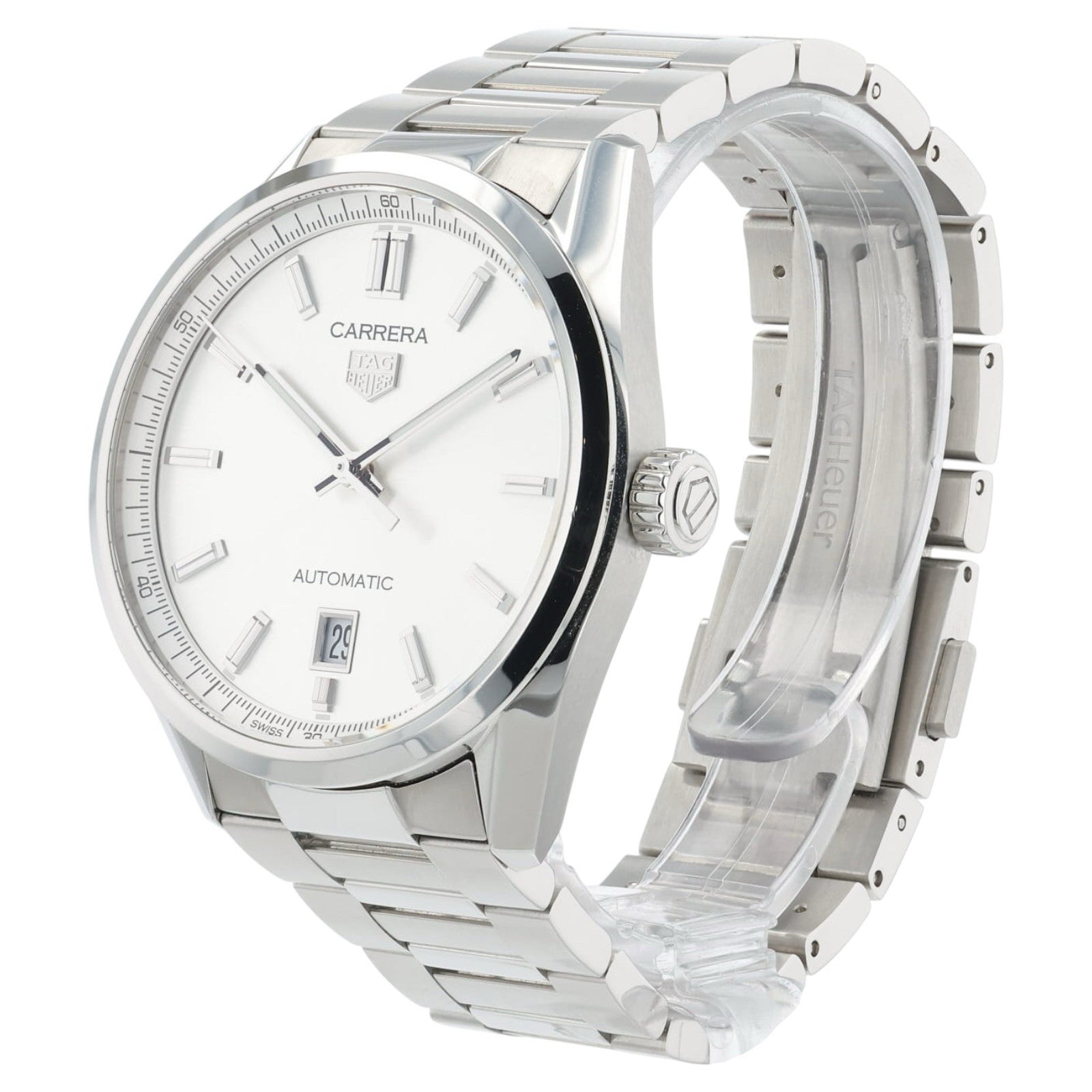 Tag Heuer Carrera Silver Dial Stainless Steel 39mm Automatic Mens Watch WBN2111