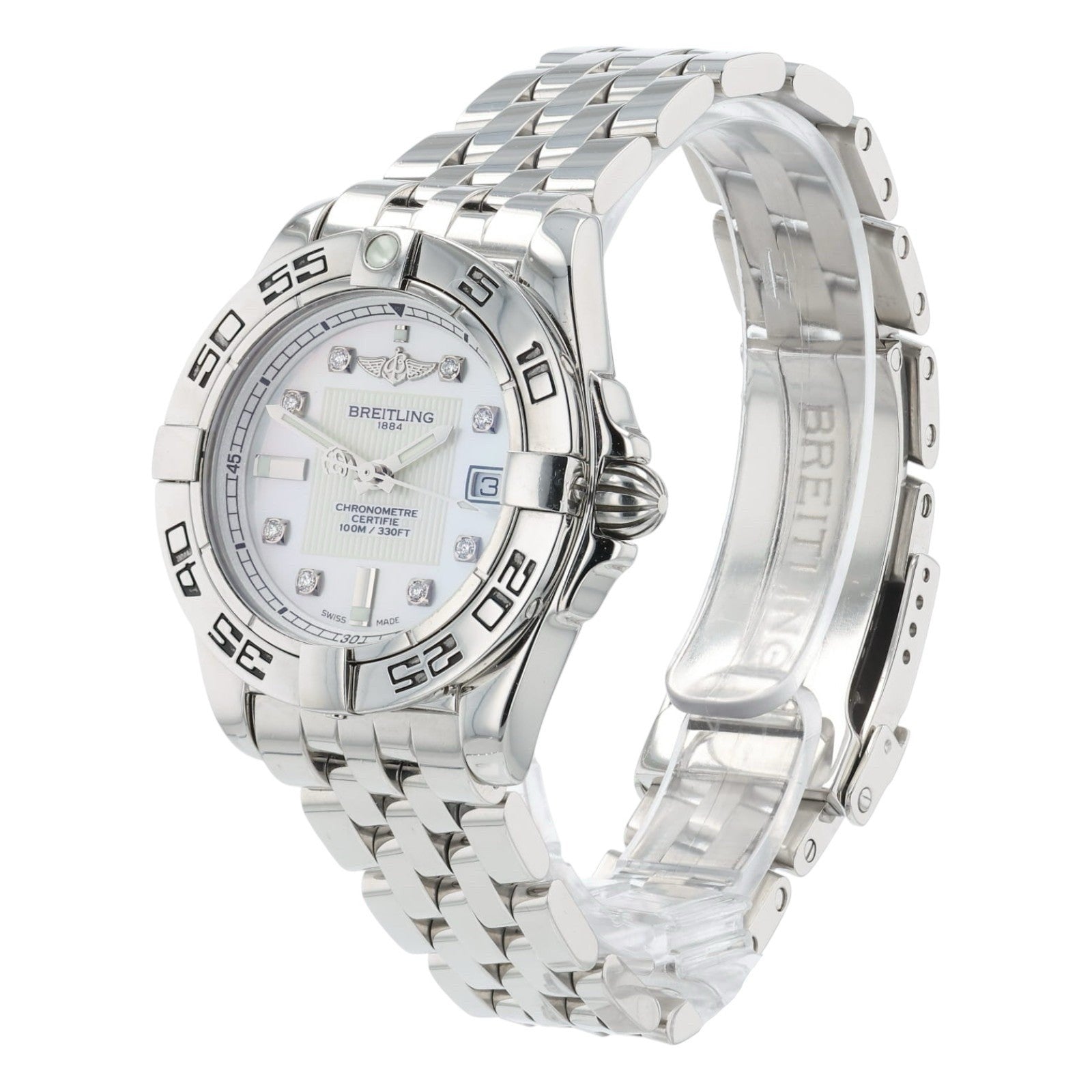 Breitling Windrider Cockpit Mother Of Pearl Dial Steel 32mm Quartz Watch A71356