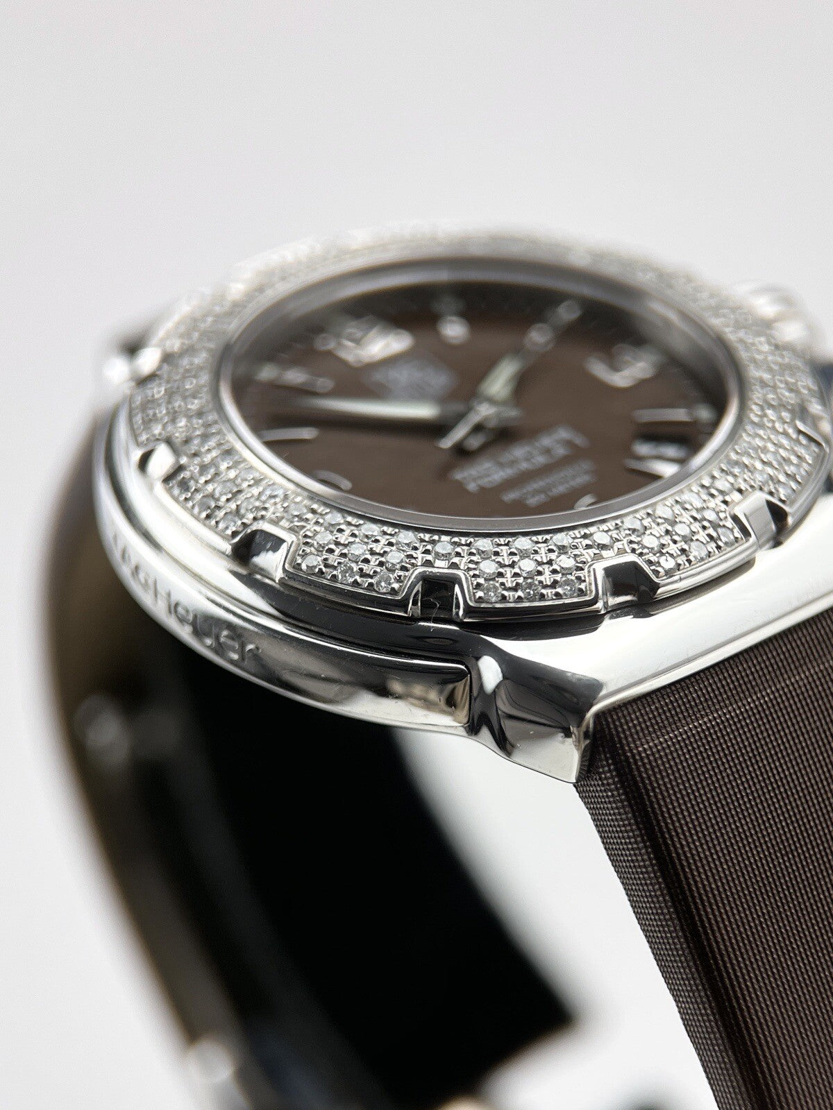 Tag Heuer Ladies Formula 1 Brown Dial Diamond Bezel Quartz Watch WAC1217-0