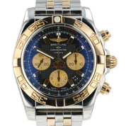Breitling Chronomat Black Dial 18k Rose Gold & Steel 44mm Automatic Mens CB0110