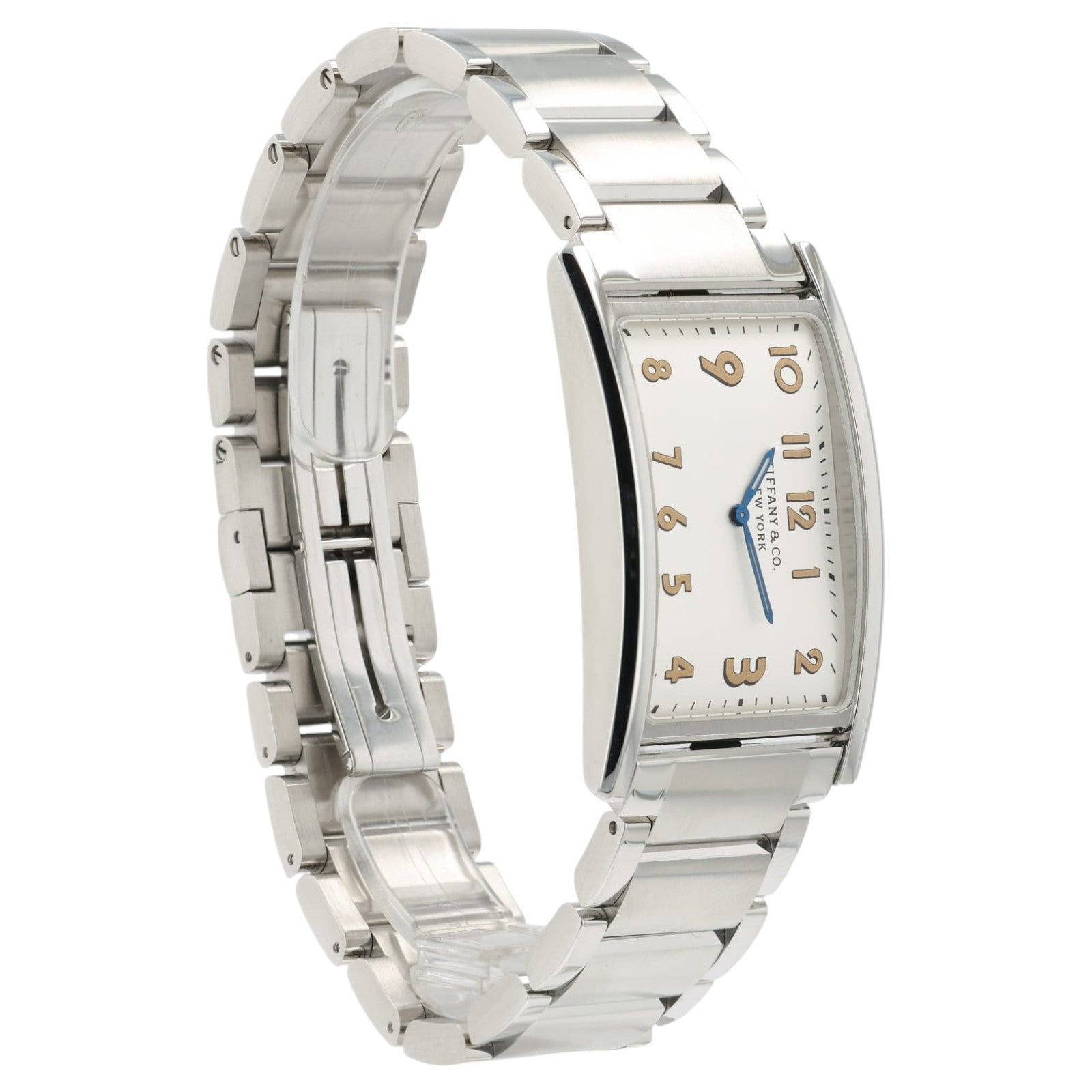 Tiffany East West Silver Color Dial Stainless Steel 22x37mm Quartz Unisex Watch