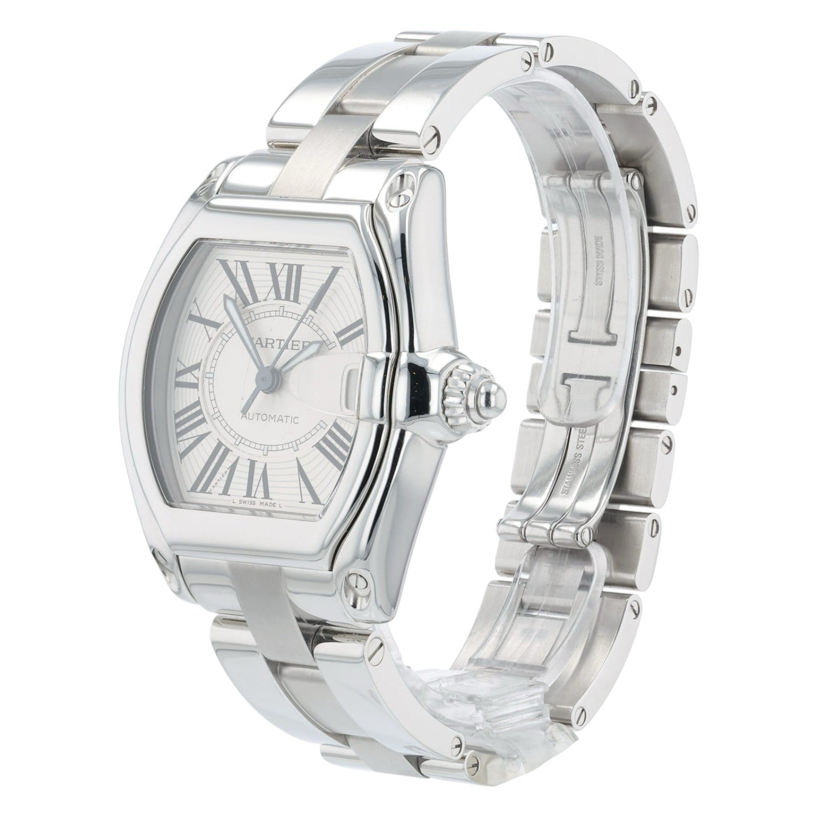 Cartier Roadster Stainless Steel Silver Dial 37mm Automatic Men's Watch W62025V3