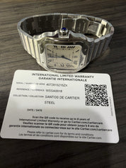 Cartier Santos Silver Color Dial Stainless Steel 39x47mm Auto Watch WSSA0018