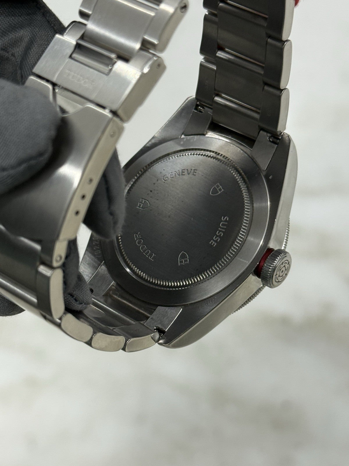 Tudor Black Bay Smiley Stainless Steel Red 41mm Automatic Men's Watch 79220R