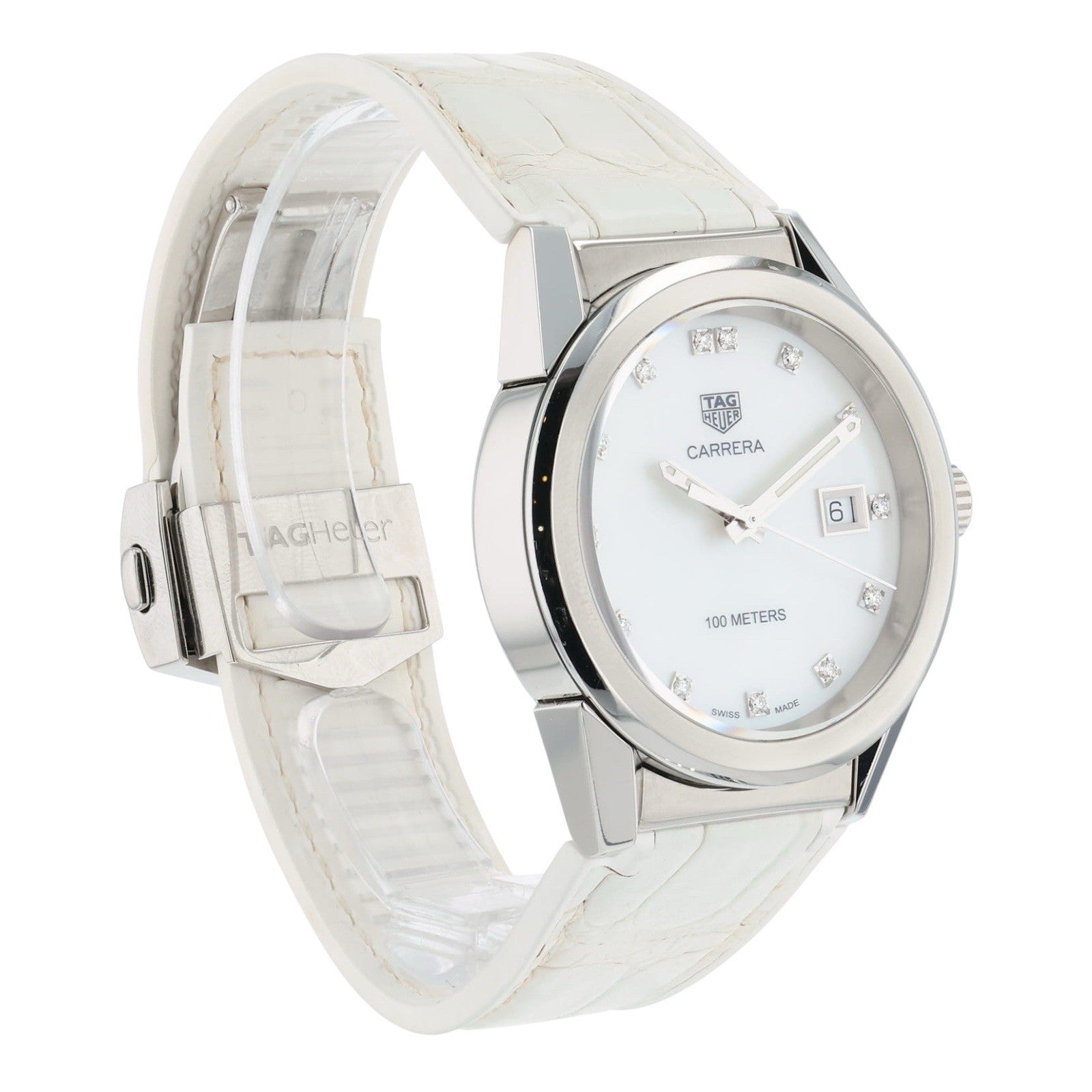 Tag Heuer Carrera Lady Steel MOP Dial 36mm Quartz Movement Womens Watch WBG1312