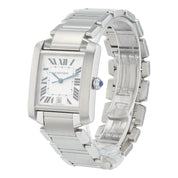 Cartier Tank Francaise Stainless Steel Silver Dial 28x32mm Automatic Womens 2302