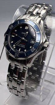 Omega Seamaster Ladies 300M Quartz Movement Watch Blue Dial Ref. 596.1505