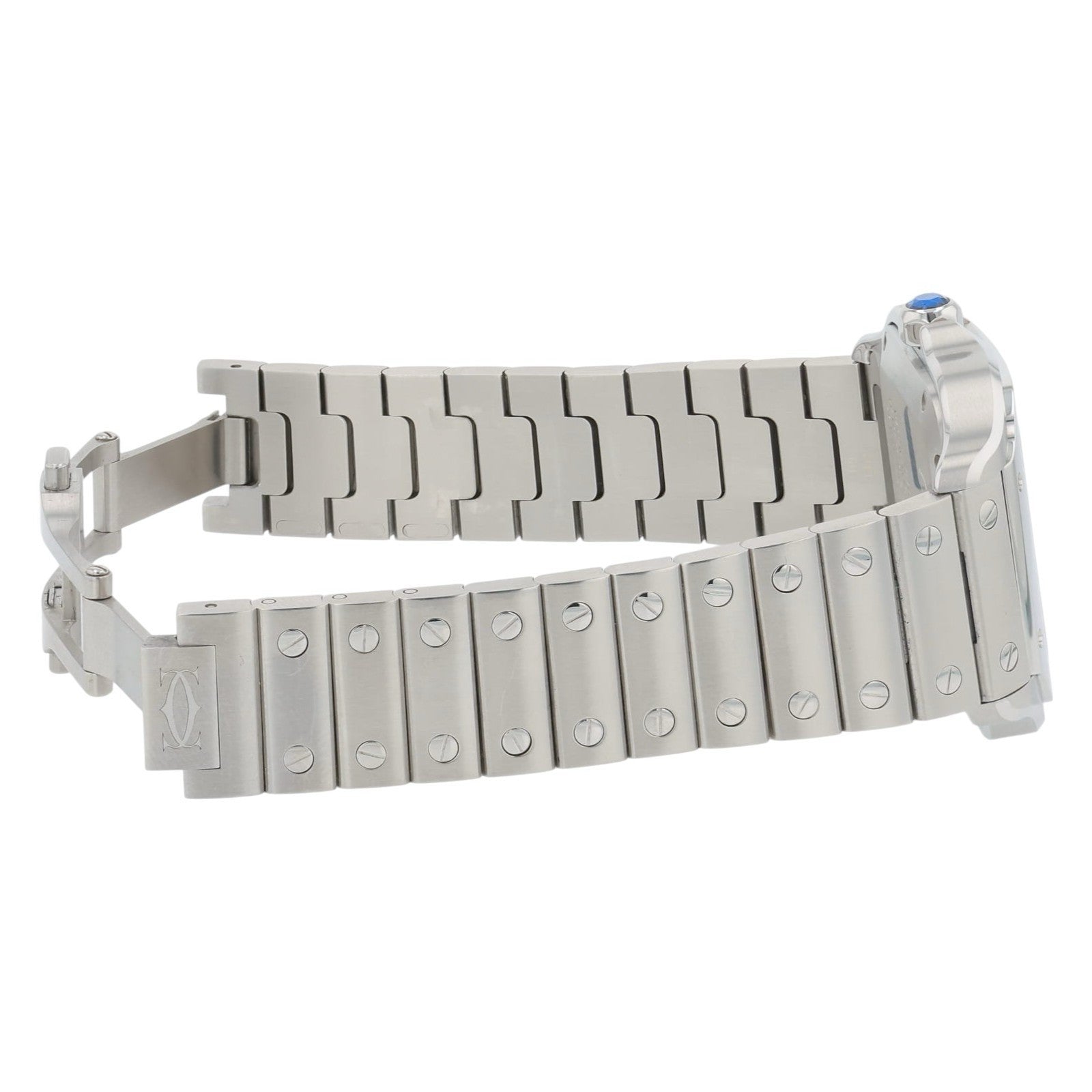 Cartier Santos Stainless Steel Blue Dial Medium Size Automatic Mens WSSA0063