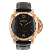 Panerai Luminor Marina 18k Rose Gold Brown Dial 42mm Automatic Mens PAM00393
