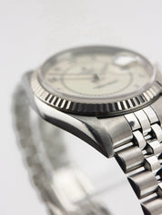Rolex Datejust 36mm Cream Boiler Gauge Steel Cream Dial 36mm Men's Watch 16234