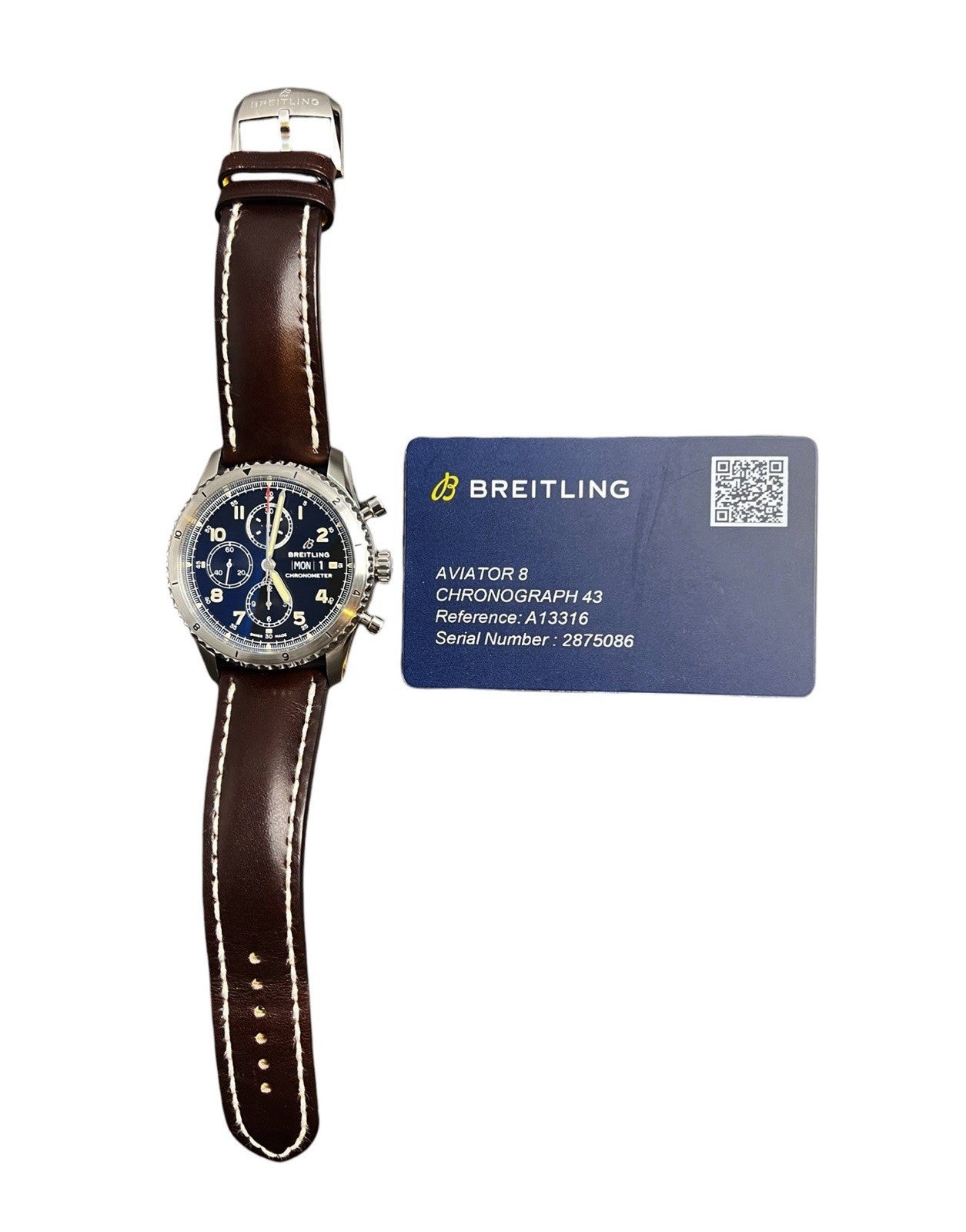 Breitling Aviator 8 Black Dial Stainless Steel 43mm Automatic Men’s Watch A13316