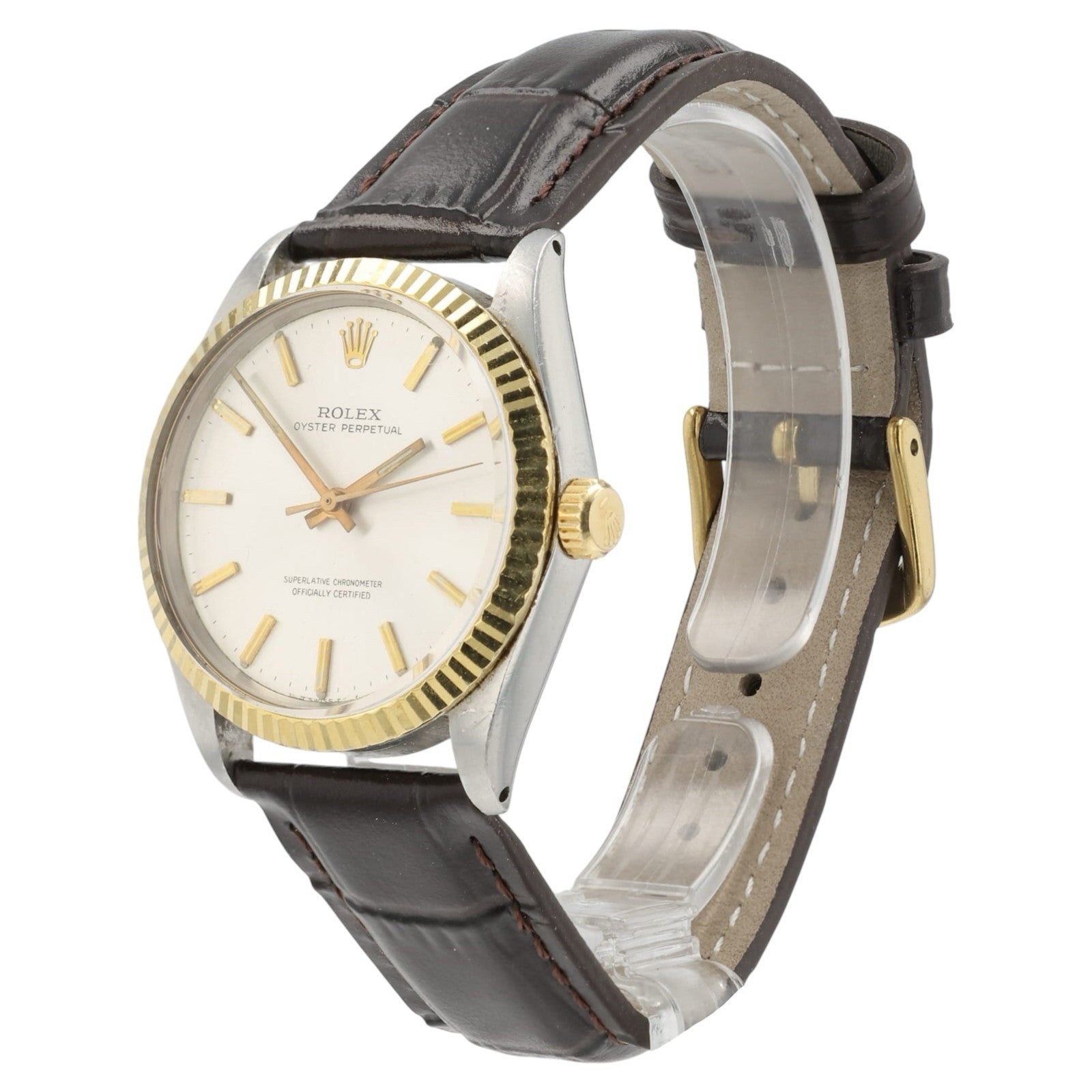 Rolex Oyster Perpetual Silver Dial Steel and Gold 34mm Auto Men’s Watch 1003