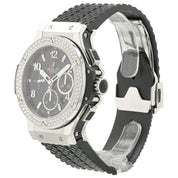 Hublot Big Bang Black Dial Diamond Steel 44mm Automatic Mens 301.SX.140.RX.114
