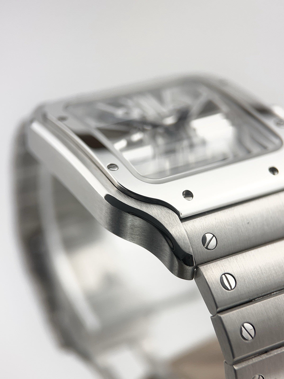 Cartier Santos Skeleton Dial Stainless 39.8mm Manual Wind Men's Watch WHSA0015