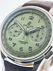 Breitling Premier B09 Stainless Steel Green Dial 40mm Manual Wind  Men's Watch