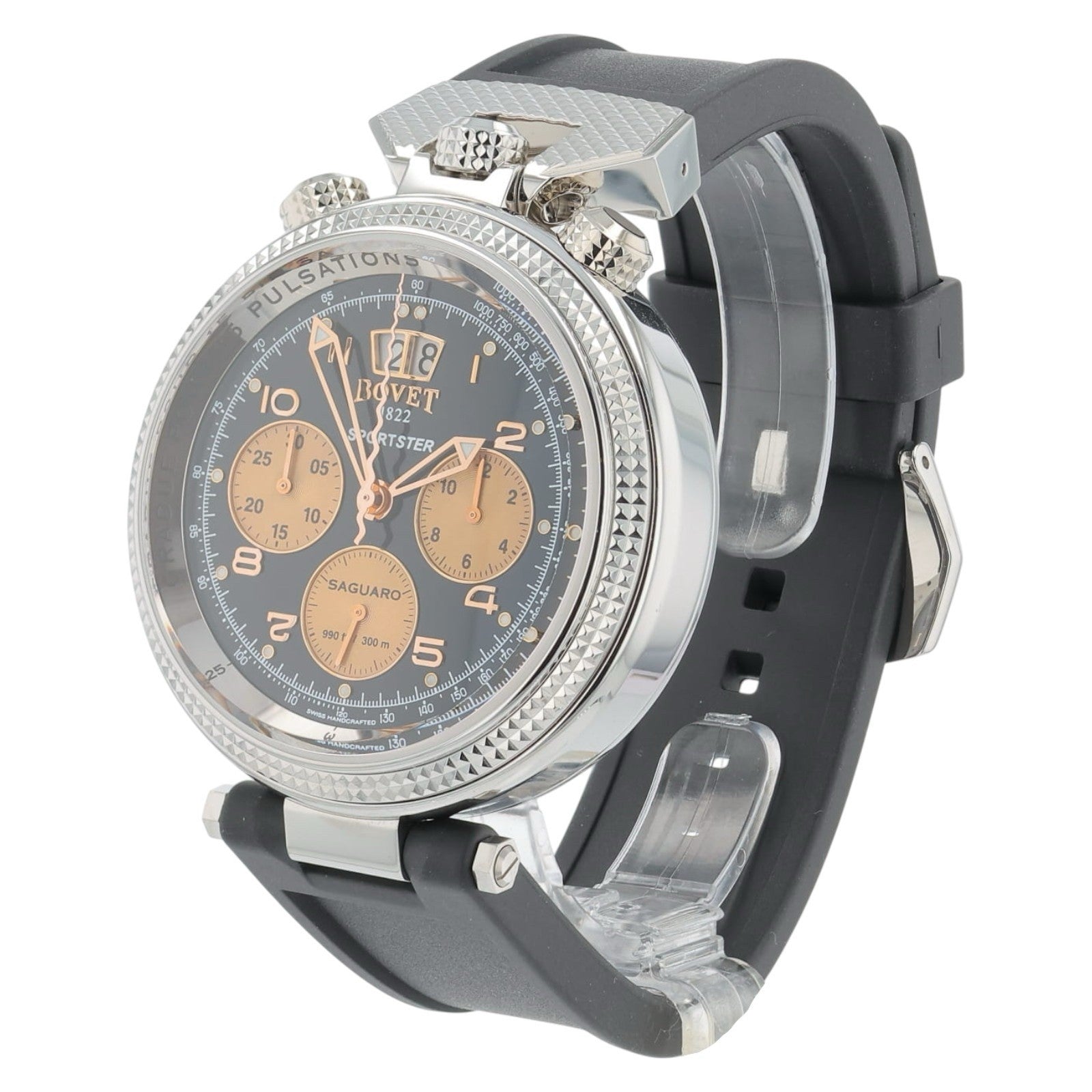 NEW 2025 Bovet Sportster Saguaro Steel Black Dial 46mm Auto Men's Watch SP0483