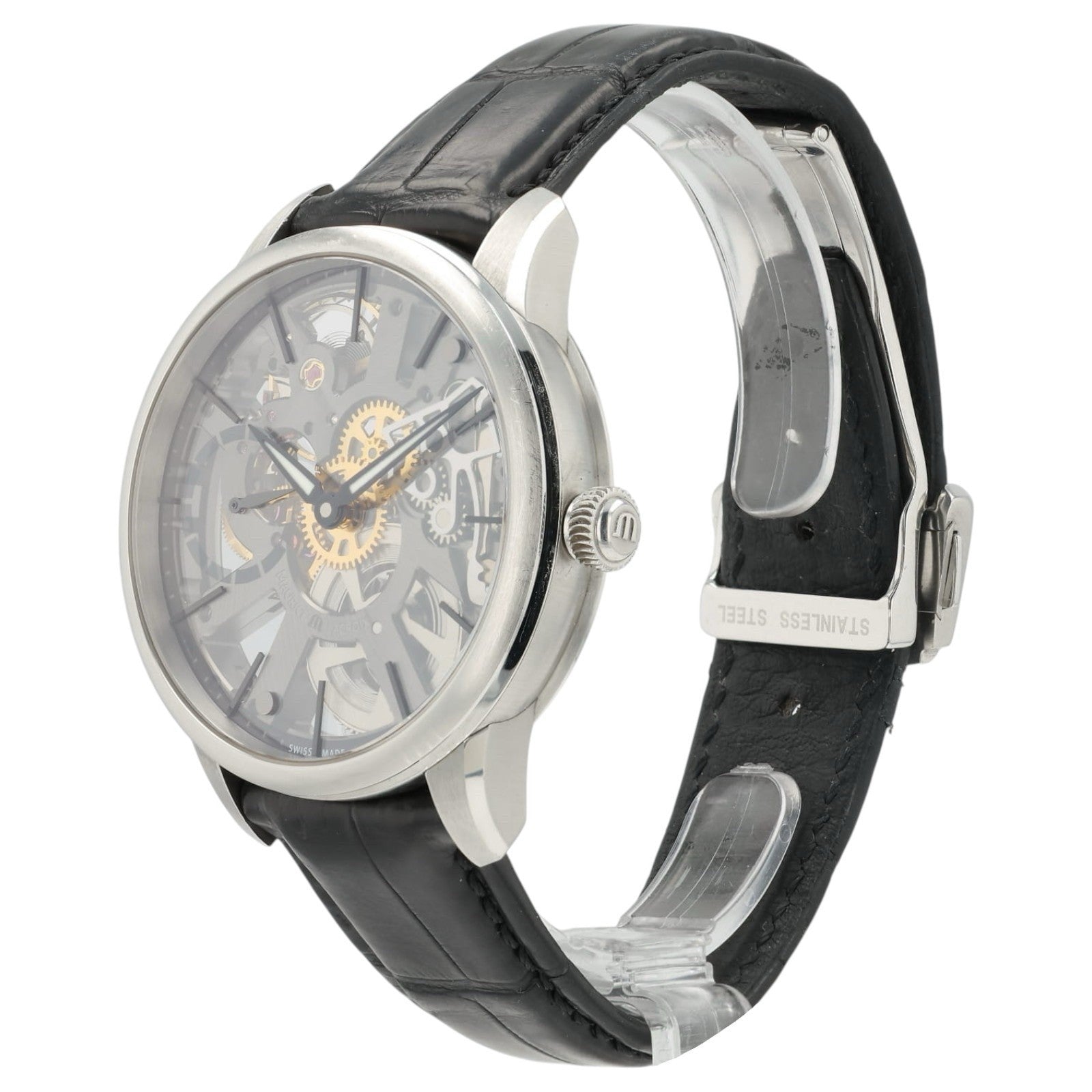 Maurice Lacroix Skeleton Dial Stainless Steel 43mm Manual Wind Mens Watch MP7138