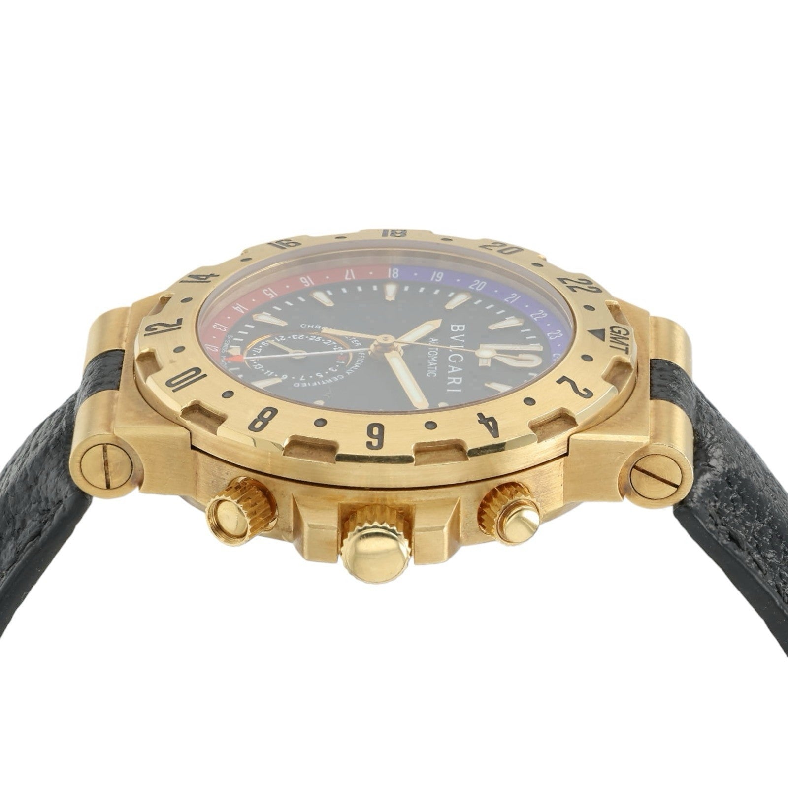 Bvlgari Diagono Scuba Black Dial 18k Yellow Gold 40mm Automatic Men’s GMT 40 G