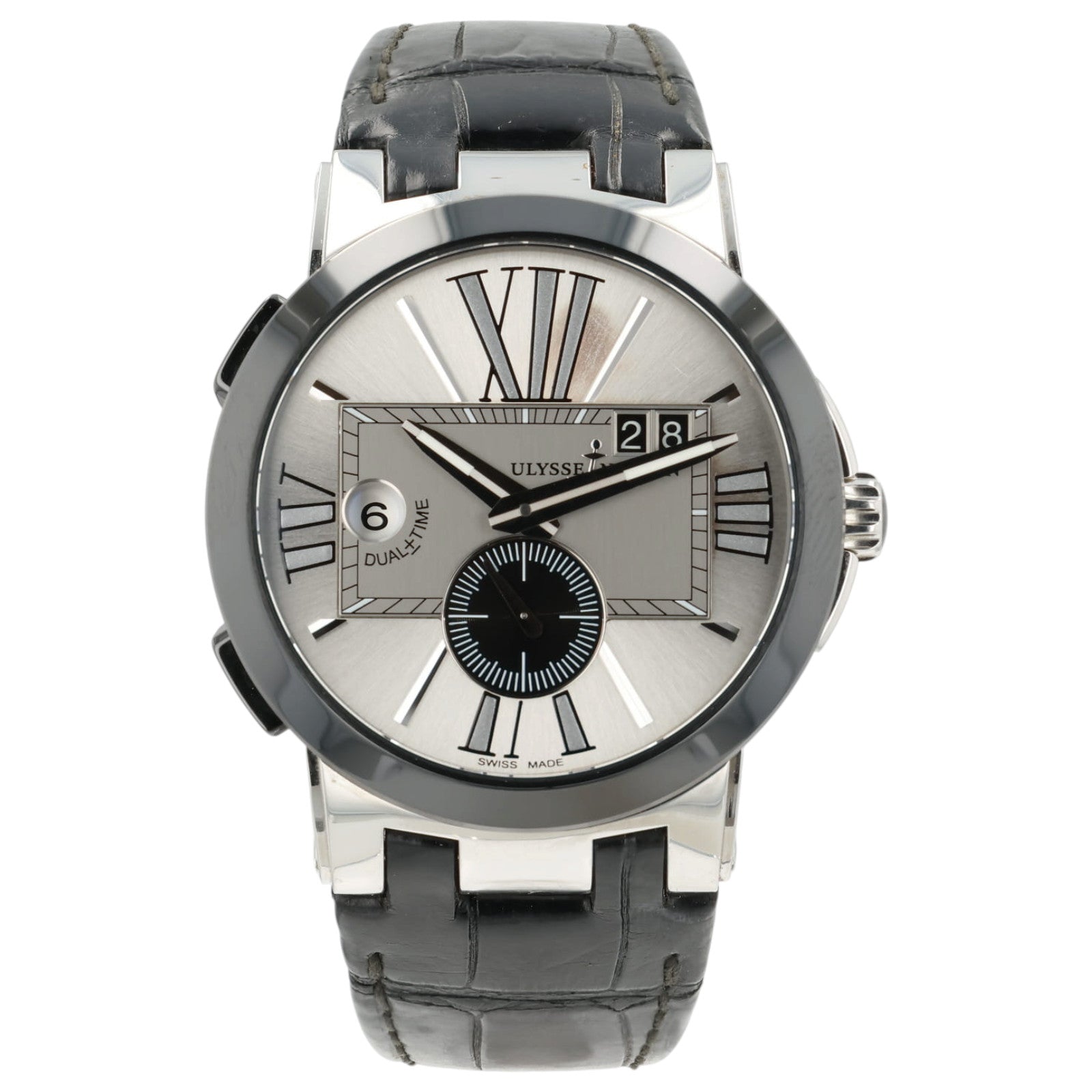 Ulysse Nardin Executive Dual Time Silver Dial Steel 43mm Automatic Mens 243-00