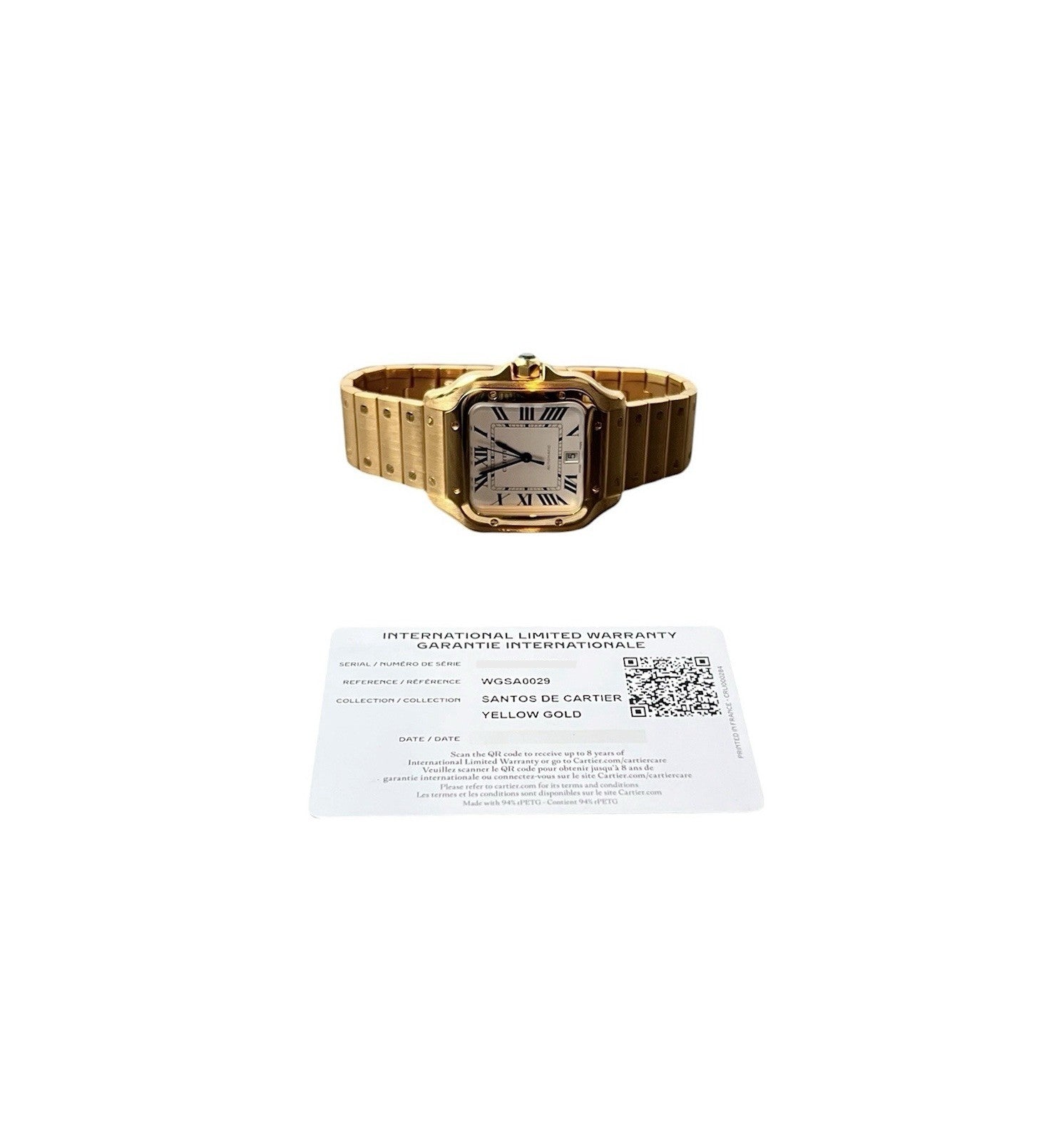 Cartier Santos Silver Dial 18k Yellow Gold 40mm Automatic Men’s Watch WGSA0029