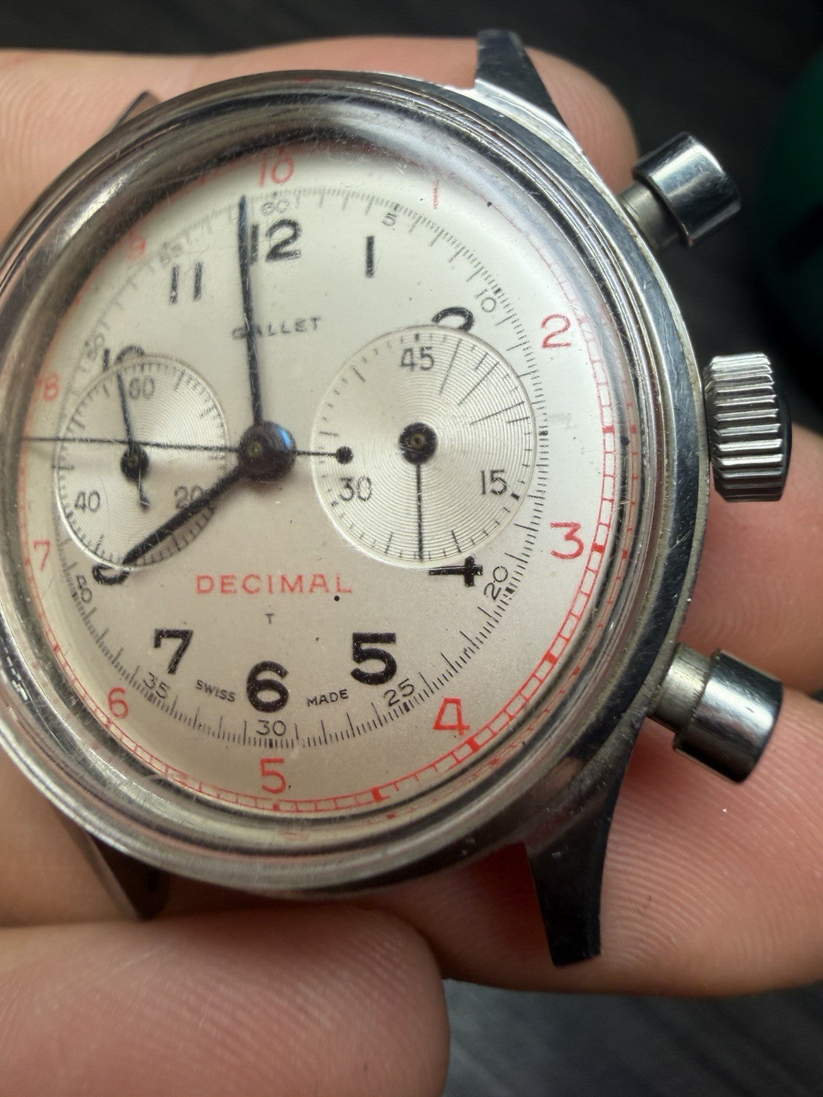 Gallet Multichron Decimal Chronograph 36mm Manual-Wind Watch - FOR PARTS