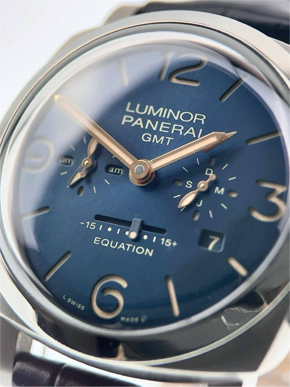 Panerai Luminor Equation Titanium Blue Dial 47mm Wind Up Men's Watch PAM00670