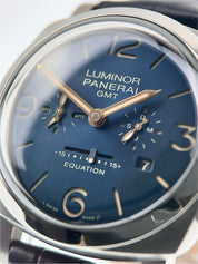 Panerai Luminor Equation Titanium Blue Dial 47mm Wind Up Men's Watch PAM00670
