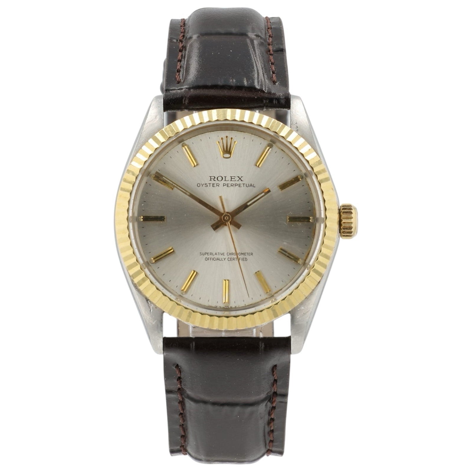 Rolex Oyster Perpetual Silver Dial Steel and Gold 34mm Auto Men’s Watch 1003