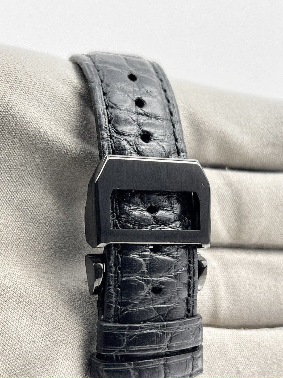 Cartier Santos Dumont 18k White Gold Manual Wind 2651 Aftermarket Diamonds