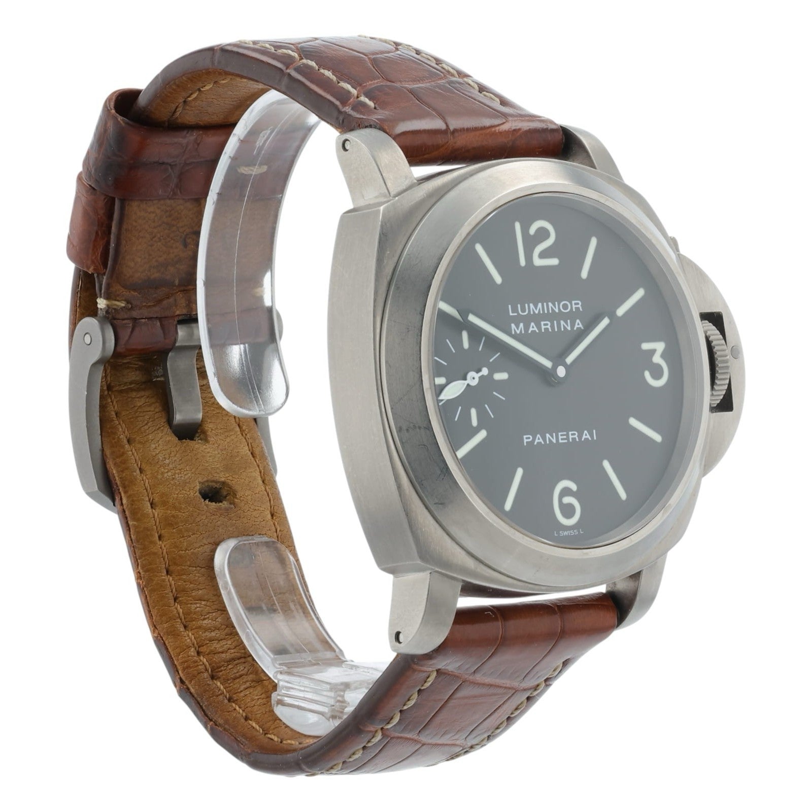 Panerai Luminor Marina Titanium Brown Dial 44mm Manual Wind Men's Watch
