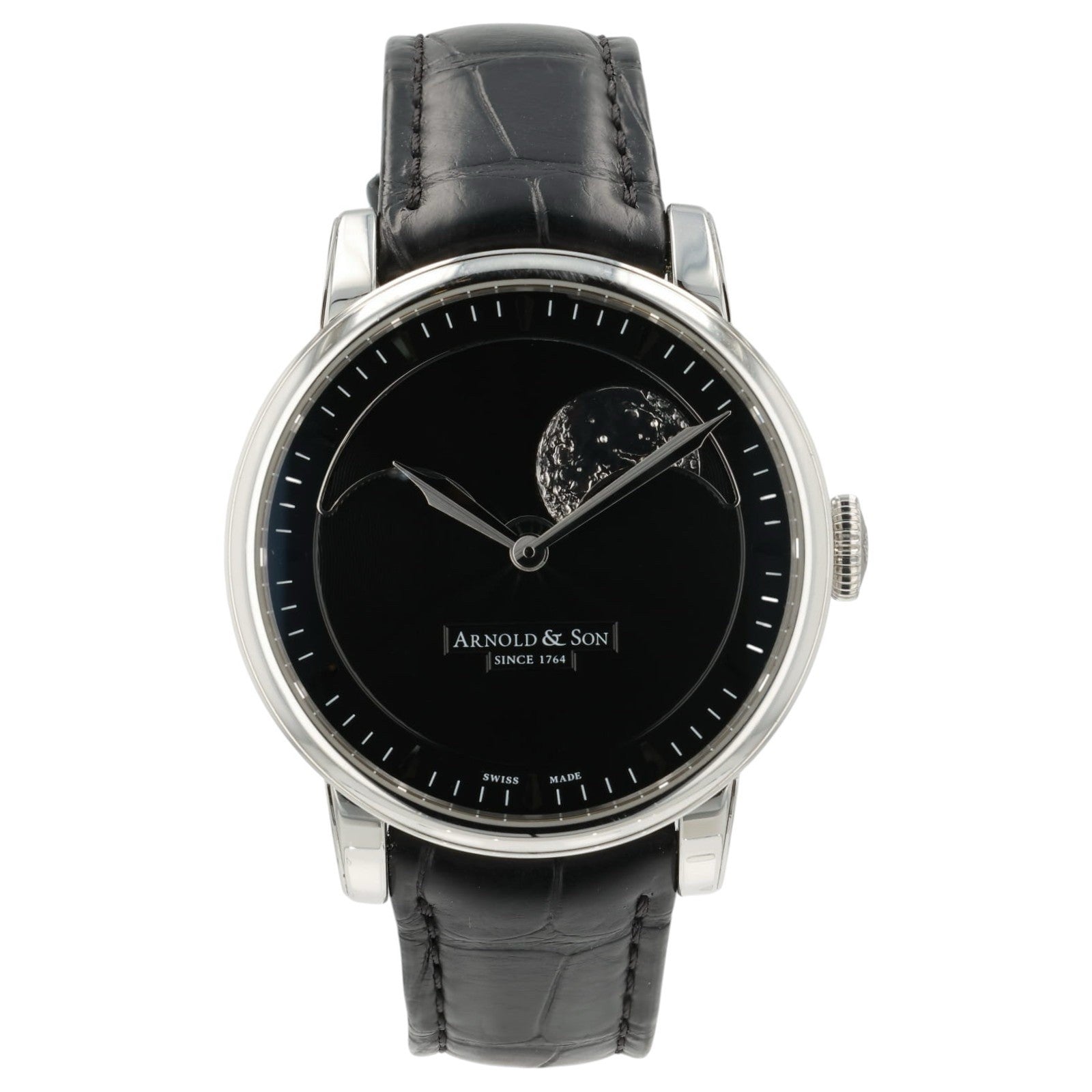 Arnold & Son Perpetual Moon Black Dial Steel 42mm Manual Mens 21.1.1.01.041