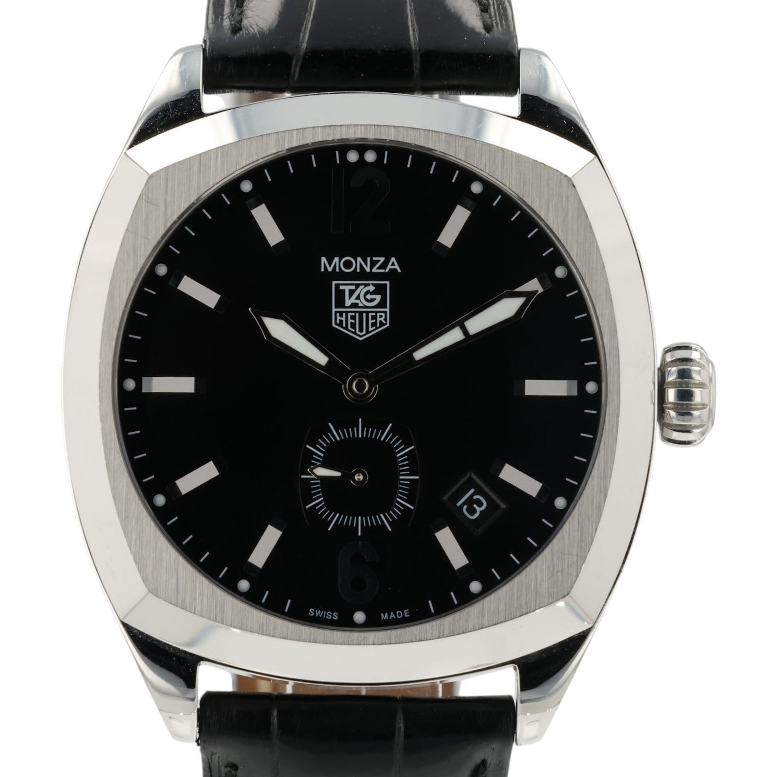 Tag Heuer Monza Black Dial Stainless Steel 38mm Automatic Mens Watch WR2110