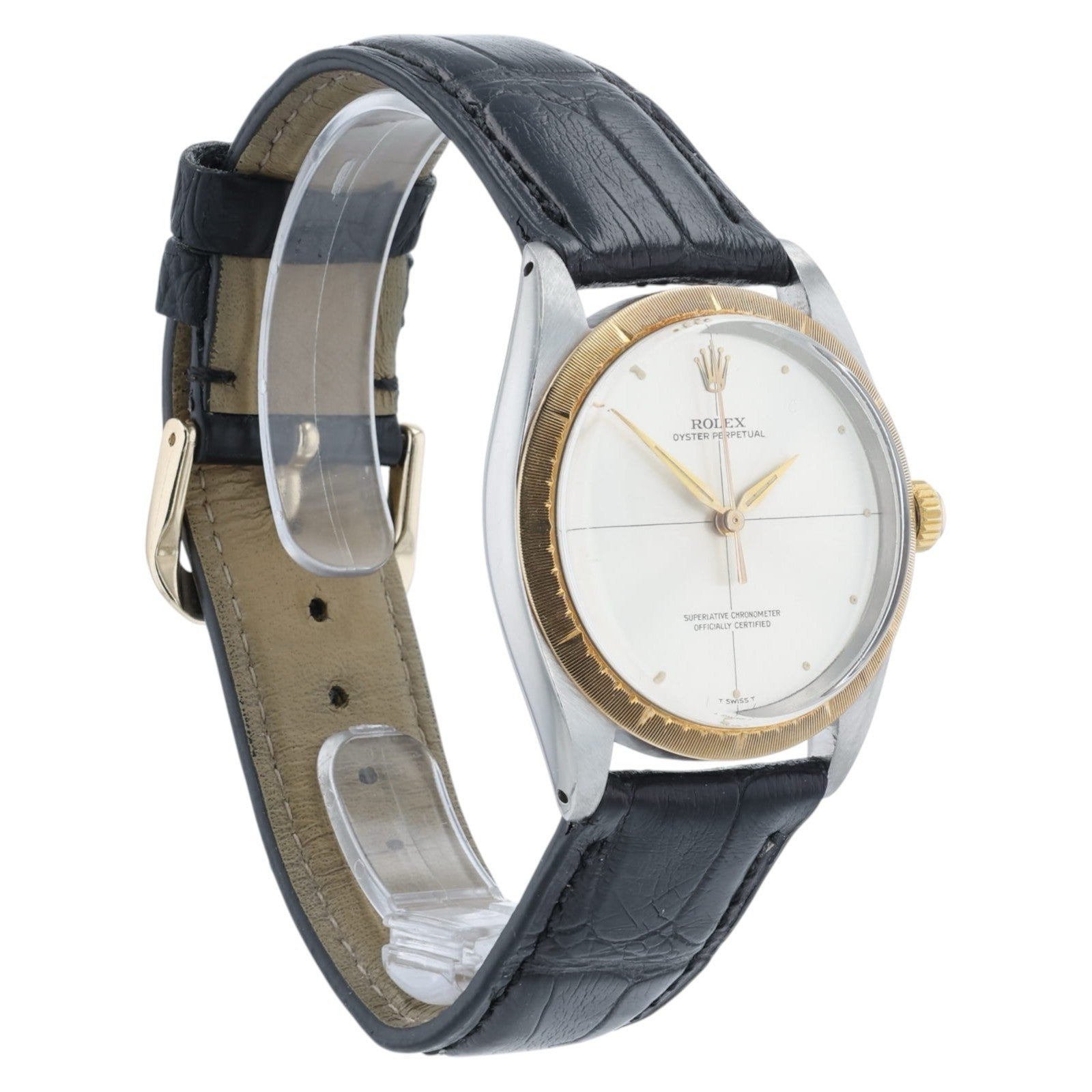 1967 Rolex Oyster Perpetual 1008 Zephyr 34mm Stainless Steel & 14k Gold Watch