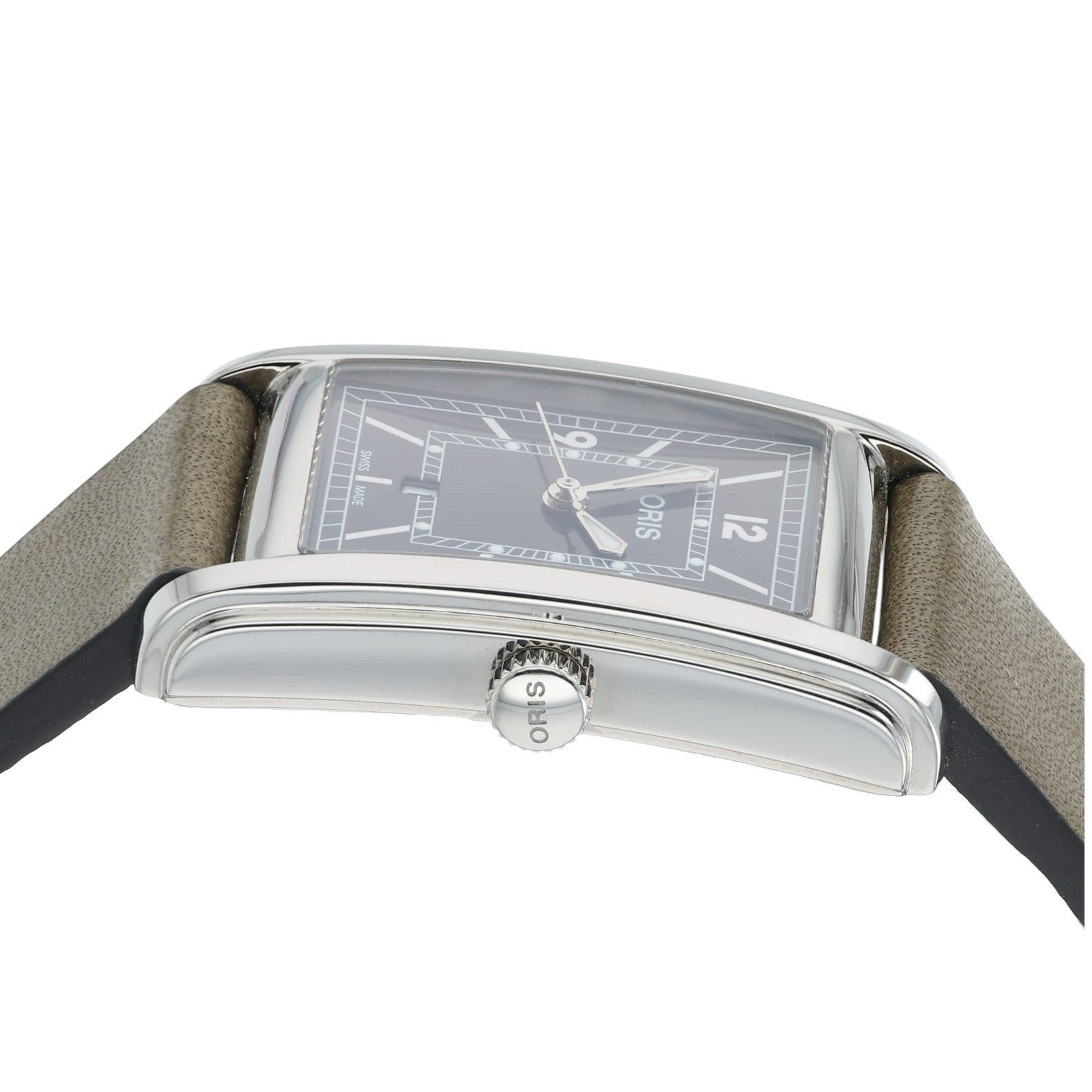 Oris Rectangular Stainless Steel Green Dial 25x38mm Automatic Mens Watch 7783