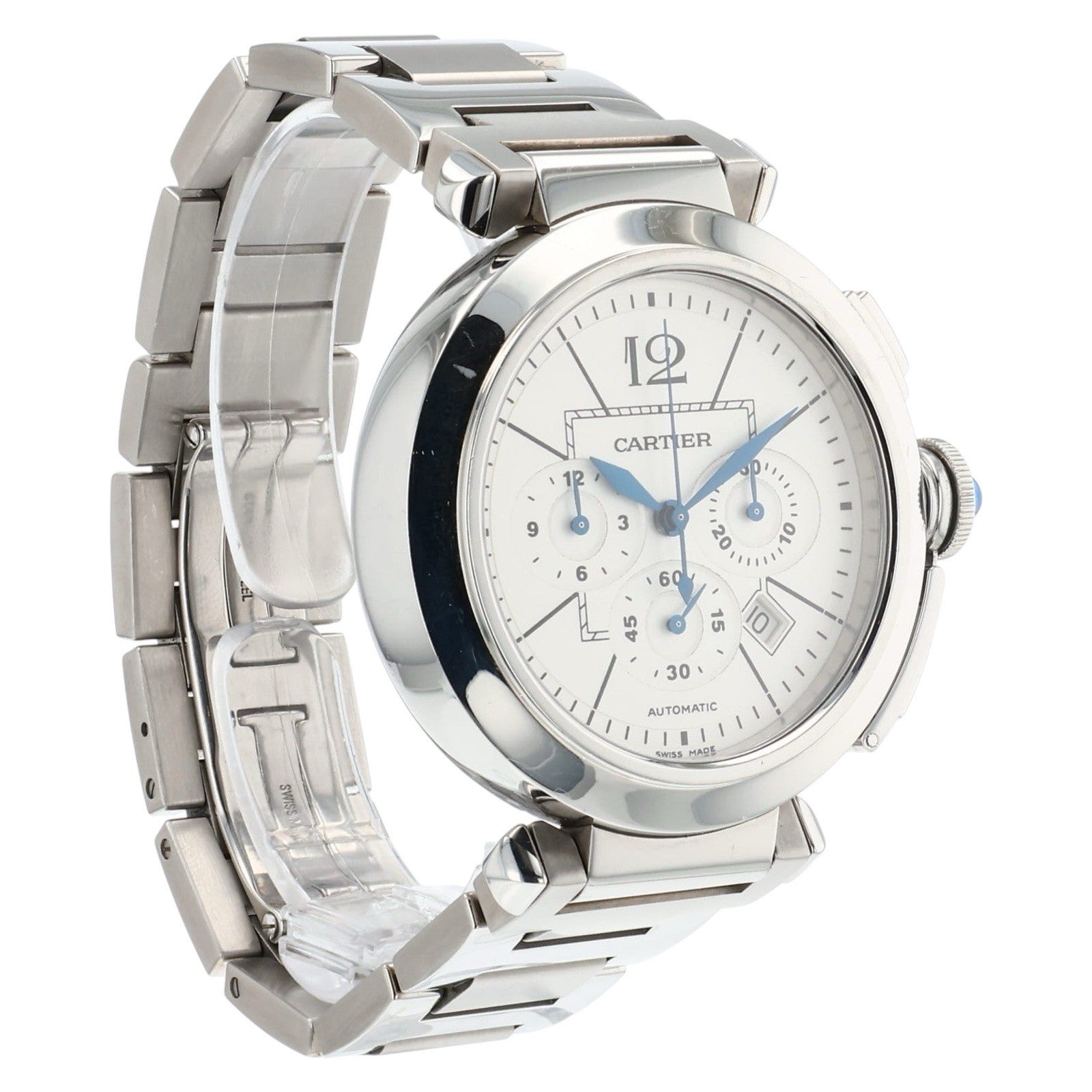 Cartier Pasha Chronograph White Dial Stainless 42mm Automatic Men’s W31085M7