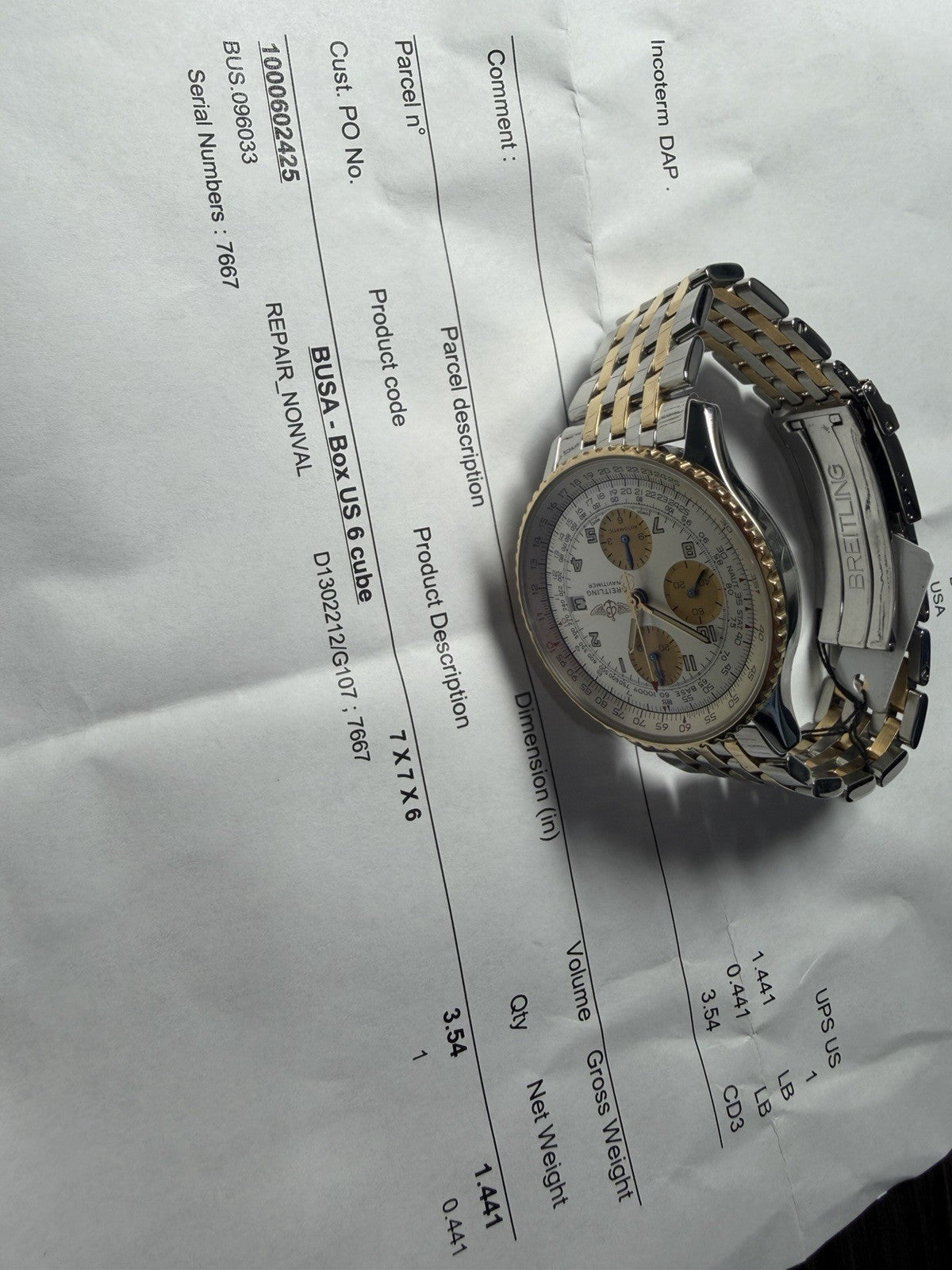 Breitling Navitimer Silver Dial Steel & Gold 41mm Automatic Men's Watch D13022