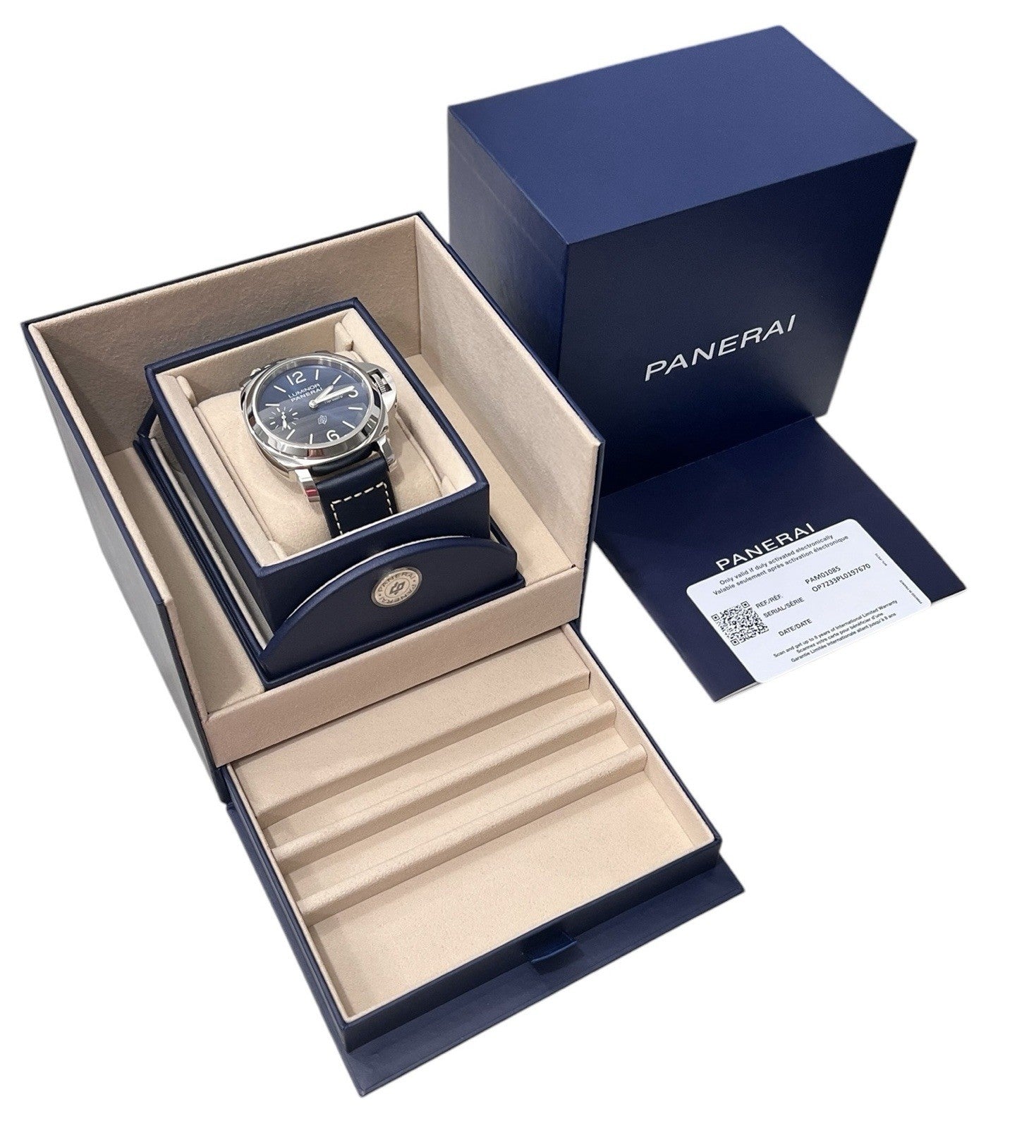 Panerai Luminor Stainless Steel Blue Dial 44mm Manual Wind Men’s Watch PAM01085