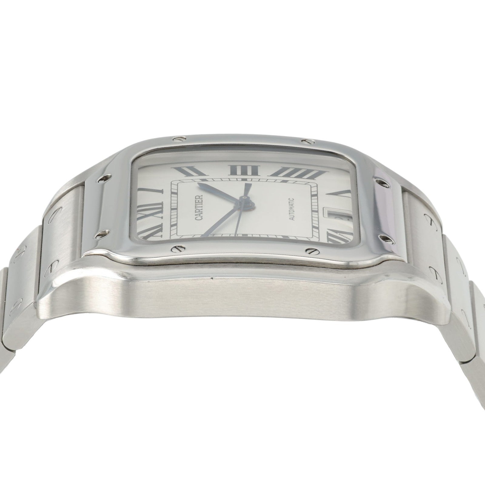Cartier Santos Silver Color Dial Stainless Steel 39x47mm Automatic Mens WSSA0018