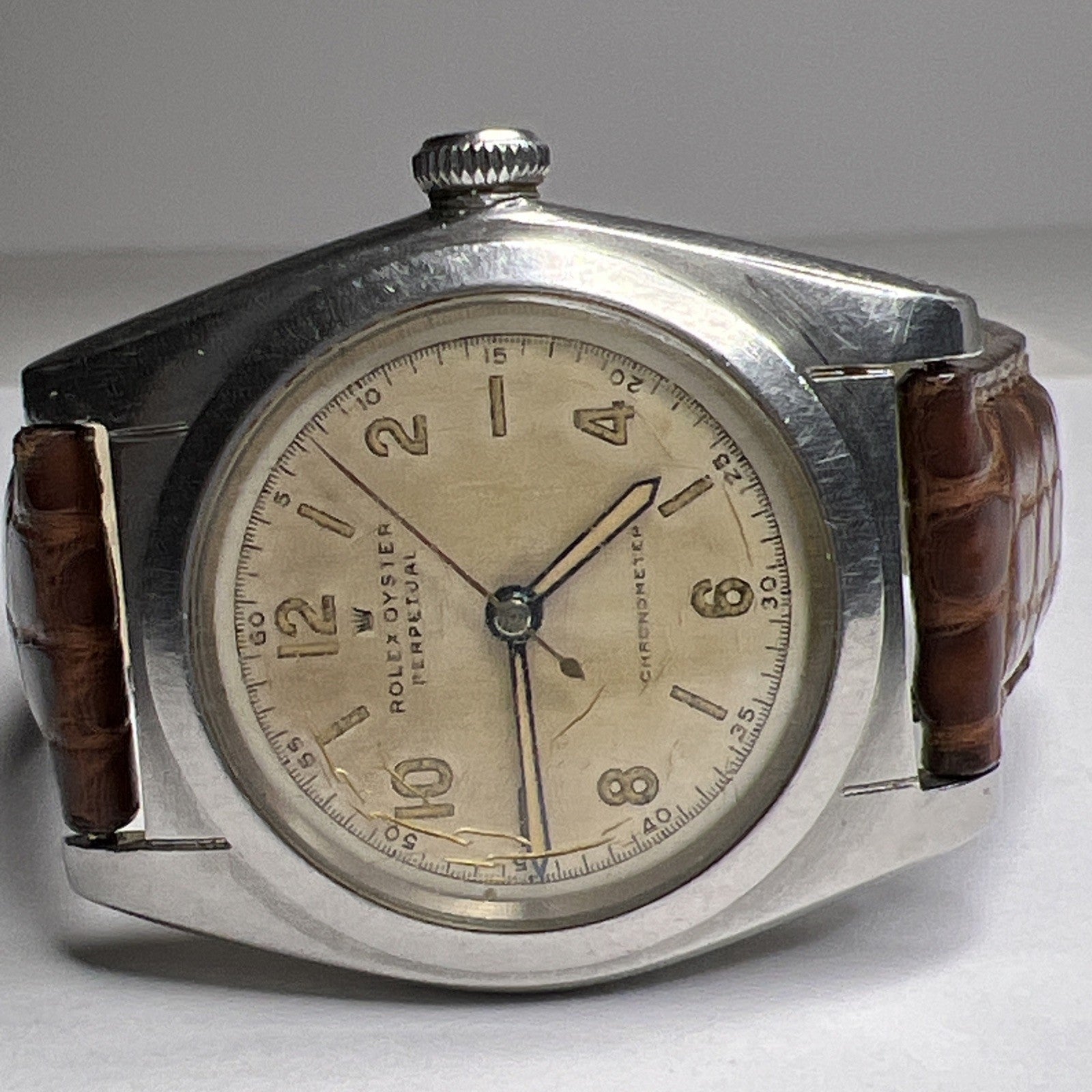 Vintage 32mm Rolex Oyster Perpetual Brevetee Chronometer Watch NOT WORKING