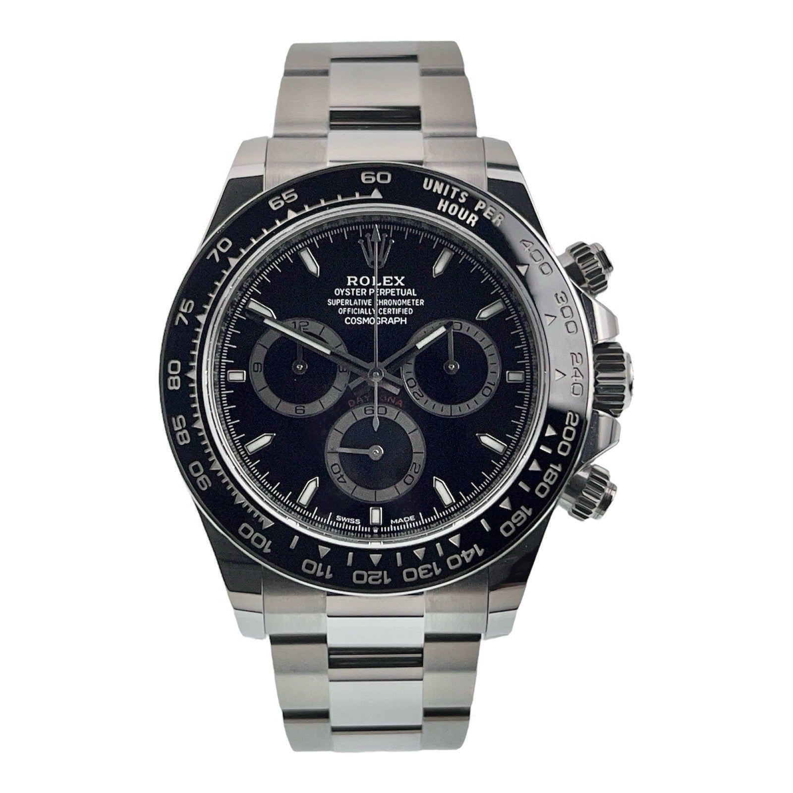 Rolex Daytona Stainless Steel Black Dial 40mm Automatic Mens Watch 126500LN