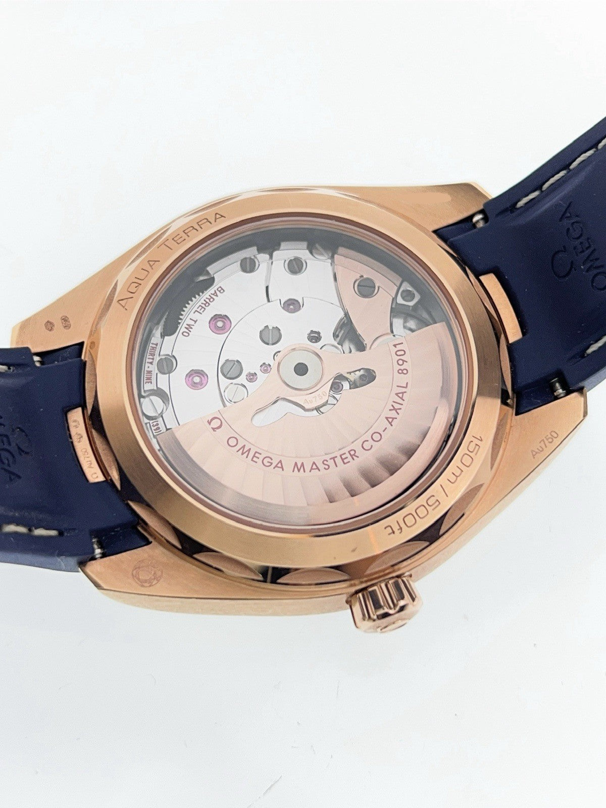 Omega Seamaster 18k Rose Gold Blue Dial 41mm Automatic Watch 220.52.41.21.001