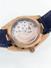 Omega Seamaster 18k Rose Gold Blue Dial 41mm Automatic Watch 220.52.41.21.001