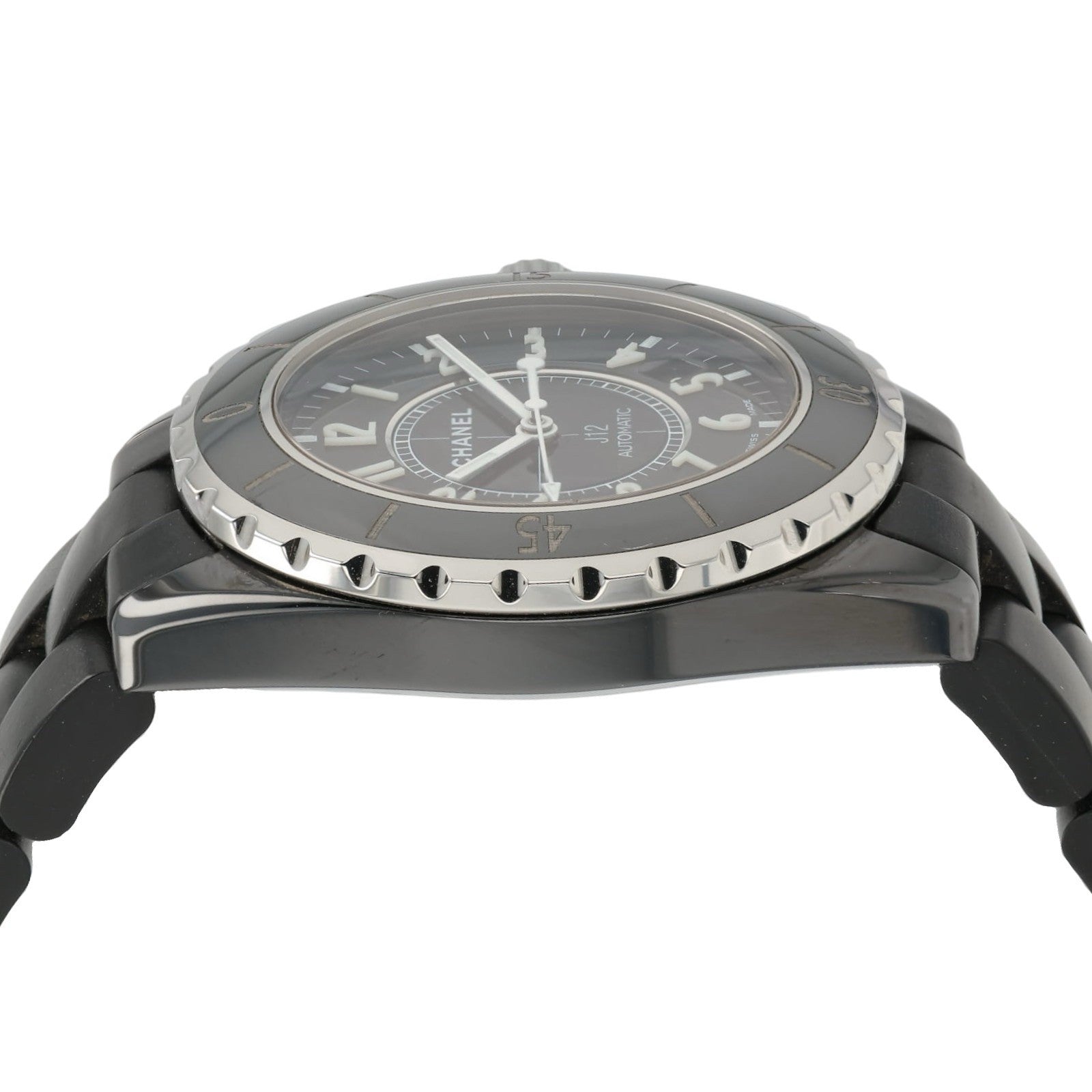 Chanel J12 Black Dial Stainless Steel 39mm Automatic Women's Watch - Box/Papers