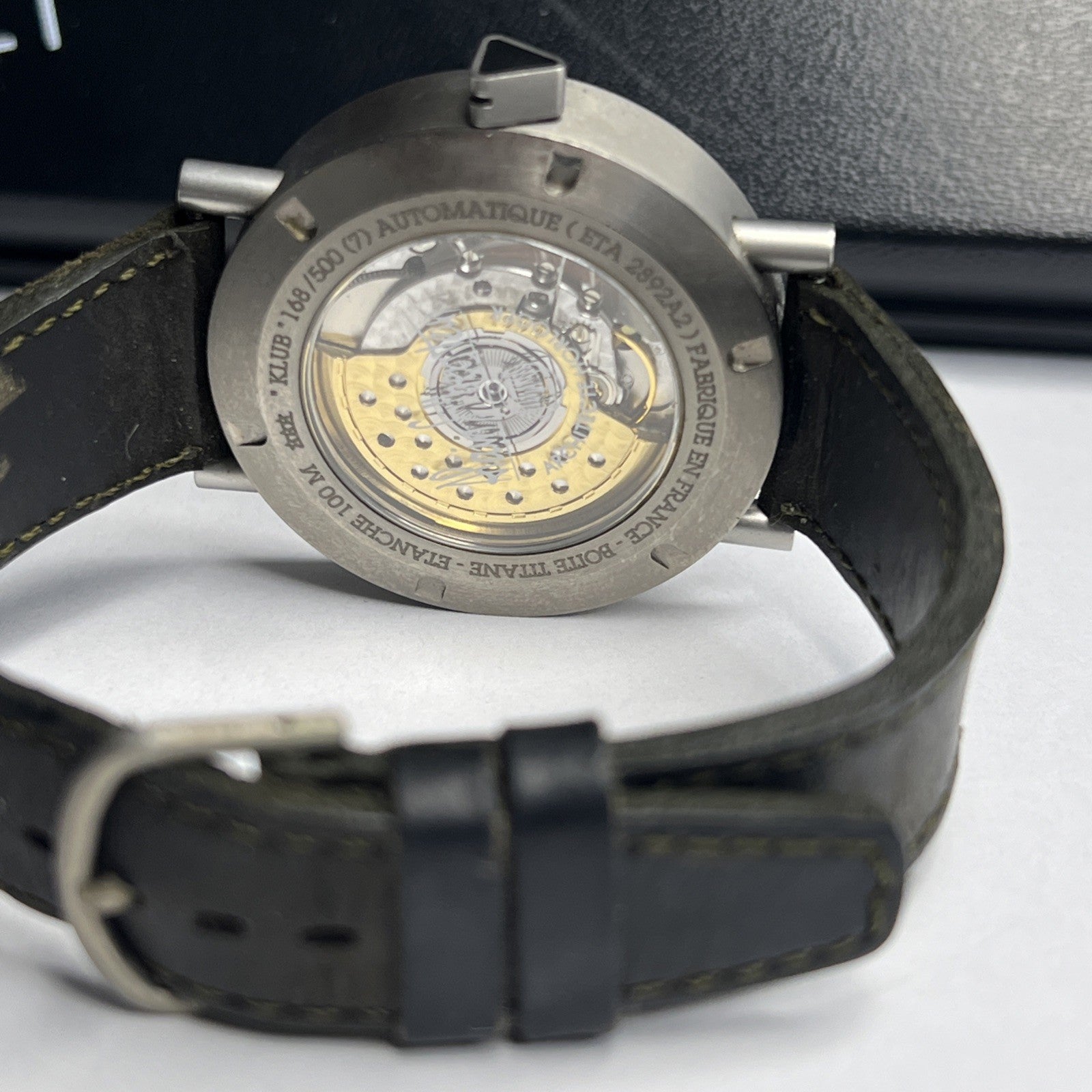 Alain Silberstien 39.5mm Titanium Automatic Date Watch Mother Pearl Dial w/ Box